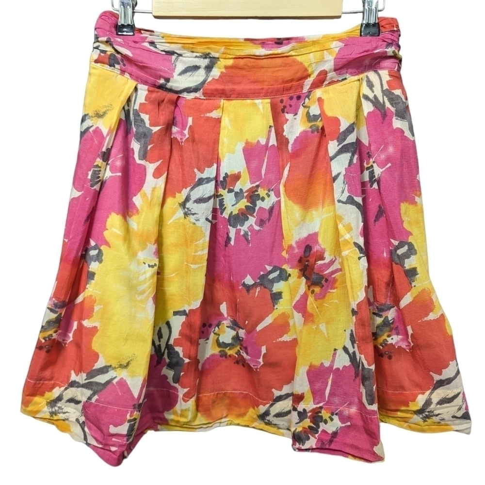 The Limited Floral A Line Silk Blend Skirt Sz 6